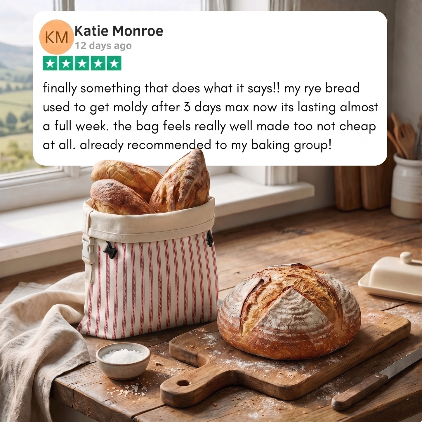 Handmade 100% Beeswax Bread Bags