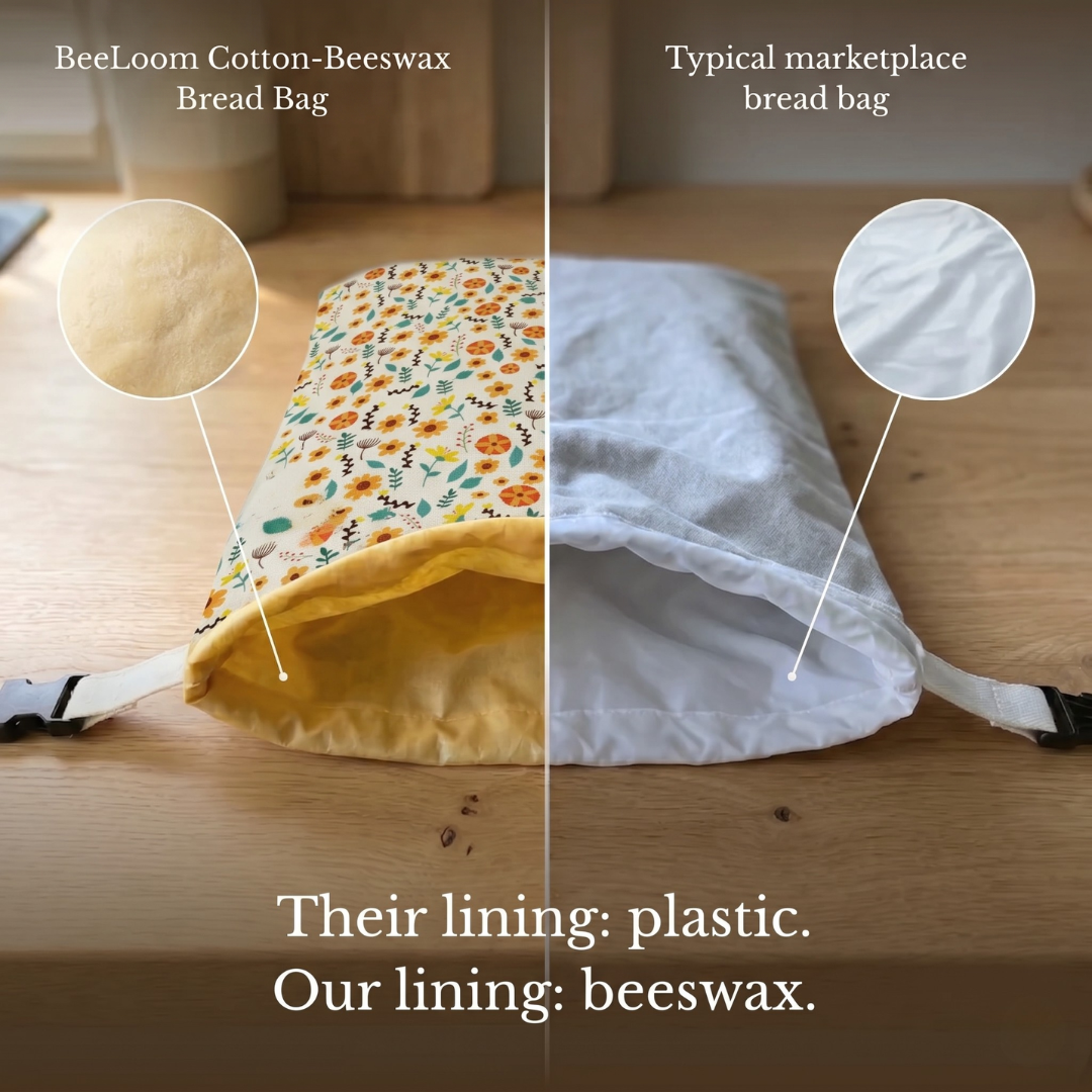 Handmade 100% Beeswax Bread Bags